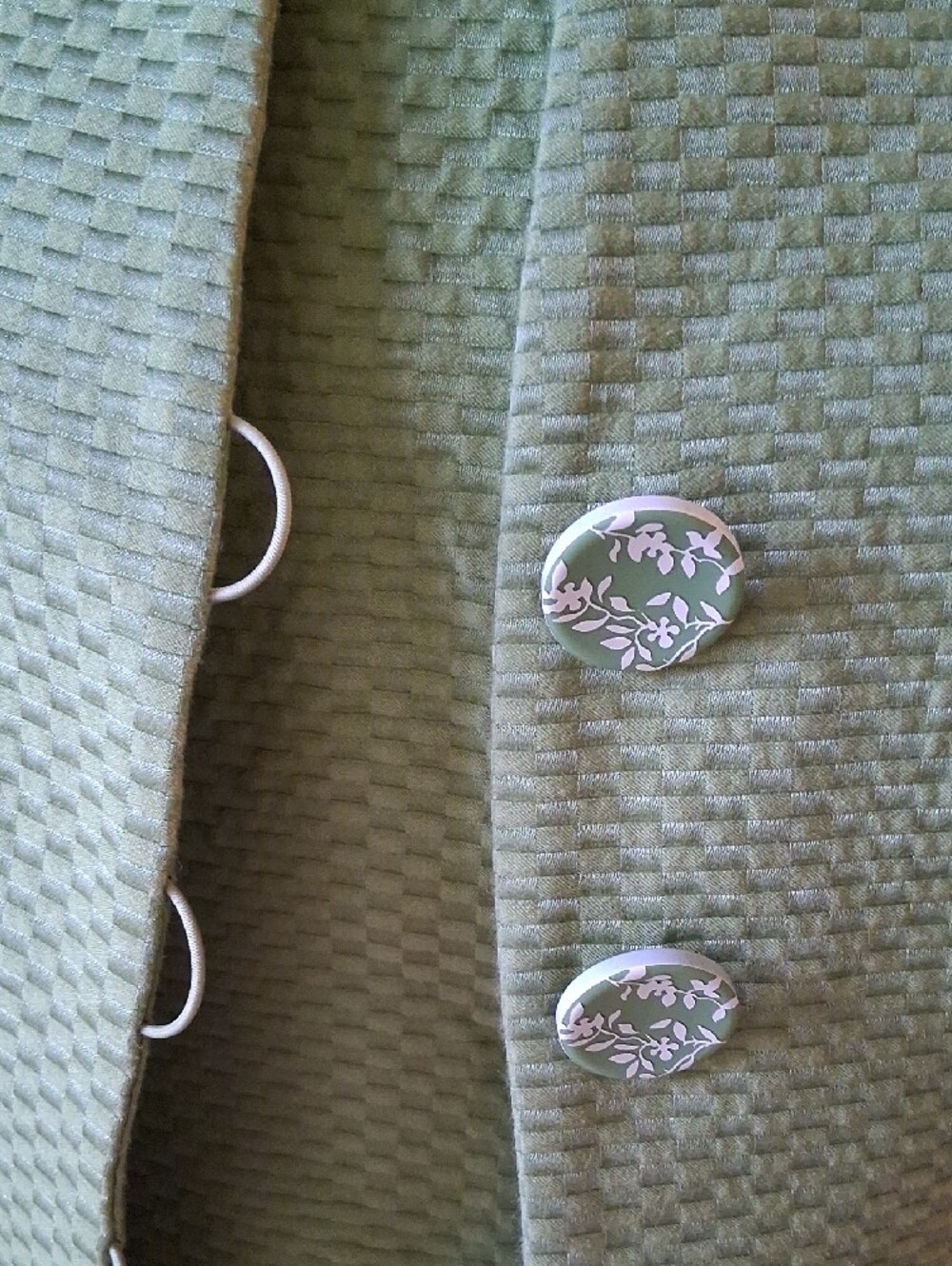 Vintage Armani Collezioni Olive Green Textured Jacket & Dress Set - Picture 4 of 14